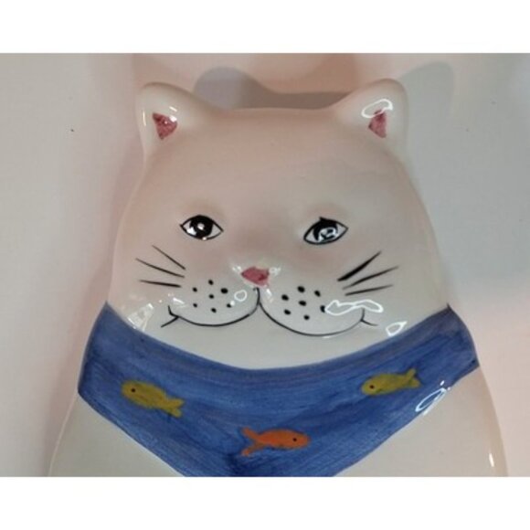 Cat With Blue Bandana Spoon Rest Cooks Club Vintage 90s - Picture 4 of 9